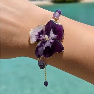 Elegant Purple Floral Bracelet
